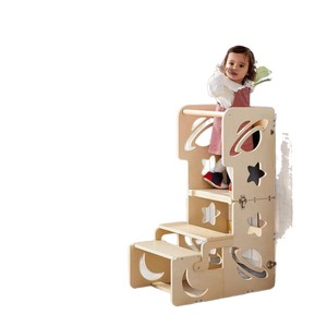 Childrens 3 In 1 Wooden Learning Tower With Chalkboard And <b>Step</b> <b>Stool</b> For Toddlers Montessori Climbing Chair - Product Image 2