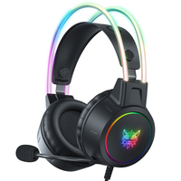 Casque de jeu filaire ONIKUMA X15 Pro avec haut-parleur de 50 mm, éclairage RGB, micro à double tête avec suppression du bruit, 3,5 mm pour PS5, PC, Xbox, Switch