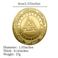 Pièce commémorative personnalisée sur le thème de la mythologie nordique, artisanat en métal, souvenir, pièce à thème de la culture viking, décoration personnalisée
