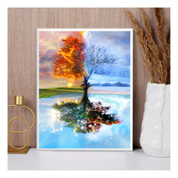 Kit de peinture par numéros personnalisé pour bricolage Quatre saisons sur un arbre Peinture à l'huile Offre Spéciale 24 couleurs Décoration murale Peinture à la main