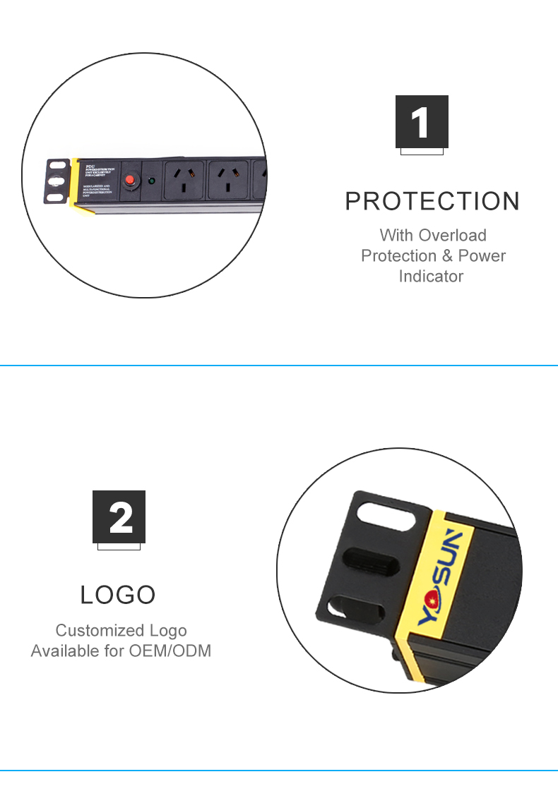 360 Degree AUS PDU Power Distribution Unit Overload Protection
