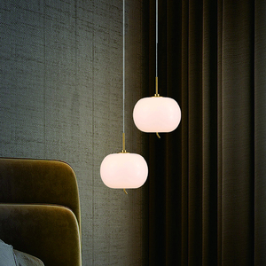 Lámpara Colgante LED de Cristal Opal Redondo, Iluminación Interior de Lujo para Casa, Hotel, Villa, Personalizable, 3000K, de Fábrica - Product Image 1