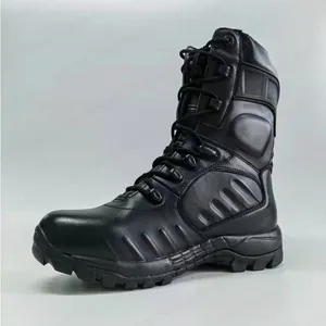 WCY-bottes de combat antichocs en cuir PU + semelle extérieure en caoutchouc, chaussures de randonnée en plein air avec système de support solide HSM016