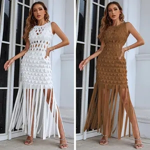 C3111 New Arrival White Brown Women Mini Skirt And Long Dress Two Pieces Suits