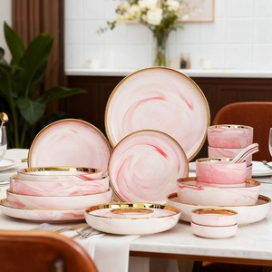 Nordic Creative Exquisite Ceramic Round Flat-bottomed Straight Plate Durable Portable <b>Dinnerware</b> <b>Set</b> - Product Image 6