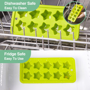 Molde de Hielo de Cristal en Forma de Estrella, Fácil de Presionar, <span class=keywords><strong>Mini</strong></span> Cubitos de Hielo de Silicona, Ecológico, para Máquinas de Helados - Product Image 6