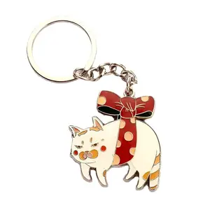 Custom Wholesale Promotional Cute Anime Designer Gold Metal Logo Soft Hard Enamel Keyring Keychain Key Chain Bulk