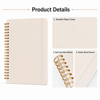 Carnet à spirale élastique A5 avec logo personnalisé, 70 feuilles lignées, journal d'écriture pour le bureau, les étudiants, l'école, fournitures cadeaux