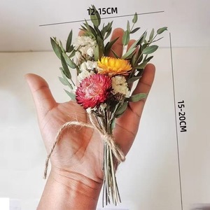 G206 Mini Bouquet da Sposa, Boutonniere per lo Sposo, Decorazione Boho, Mini Bouquet di Fiori Secchi, Corsage da Polso, Fiori per Matrimonio - Product Image 3