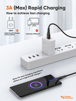 Câble de données USB 2.0 Type-C PVC de haute qualité OEM ODM, haute vitesse, charge rapide 3A, 480 Mbps pour téléphone mobile
