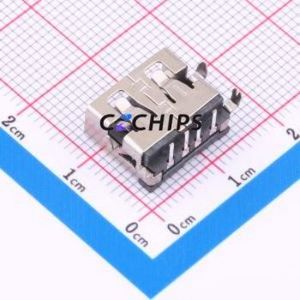 11.0 90°CB1.9 USB Connector Through hole Component (THT) Connector Type-A USB 2.0 Female Sink Board - Product Image 2