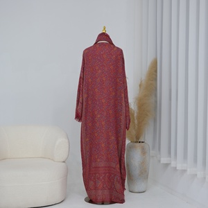 Vêtements islamiques Loriya pour femmes, abaya de luxe en pashmina, style Dubaï, abaya modeste pour femmes, robe musulmane avec hijab - Product Image 6