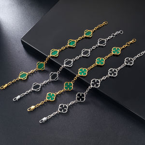 पुरुषों क्ओवर ब्रेसलेट लक्जरी 18k सोने की प्लेटेड स्टेनलेस स्टील काले रंग की गुमनाट महिलाओं के लिए - Product Image 6