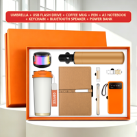 Ensemble cadeau d'entreprise de luxe économique personnalisé avec gobelet isotherme en acier inoxydable et carnet sérigraphié – Coffret cadeau exécutif