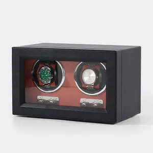 Роскошные автоматические часы Winder 2 слота PU кожаный чехол для безопасного хранения часов