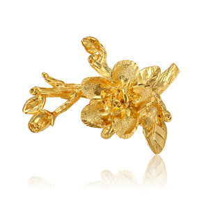 A00538424 xuping 気品漂うレディース高級コサージュ 大きな花柄ドレス 女性用24Kゴールドショールバックル ファッションブローチ - Product Image 1