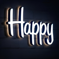 Letras de Canal LED Acrílicas 3D con Iluminación Frontal IP65 Personalizadas, Letrero con Logotipo Comercial para Tienda, Oficina, Publicidad Exterior