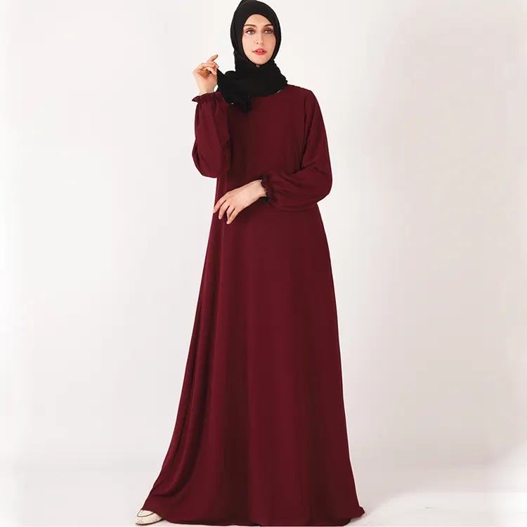 Neuankömmling Reversible Doppel farbe Chiffon Jilbab Knospen ärmel Abaya Kleid Muslimische Frauen Gebets kleid Basic Kleid Abaya