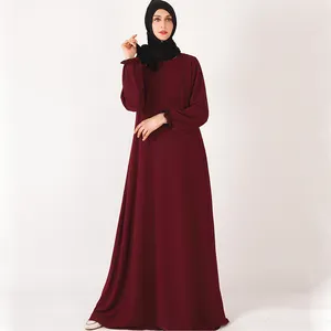 New Arrival Reversible Double Color Chiffon Jilbab Bud Sleeves Abaya Dress Muslim Women Prayer Dress Basic Dress Abaya
