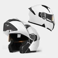 Casque de moto SD pour homme et femme, casque intégral pour moto, quatre saisons, universel, anti-buée, double visière, casque rabattable