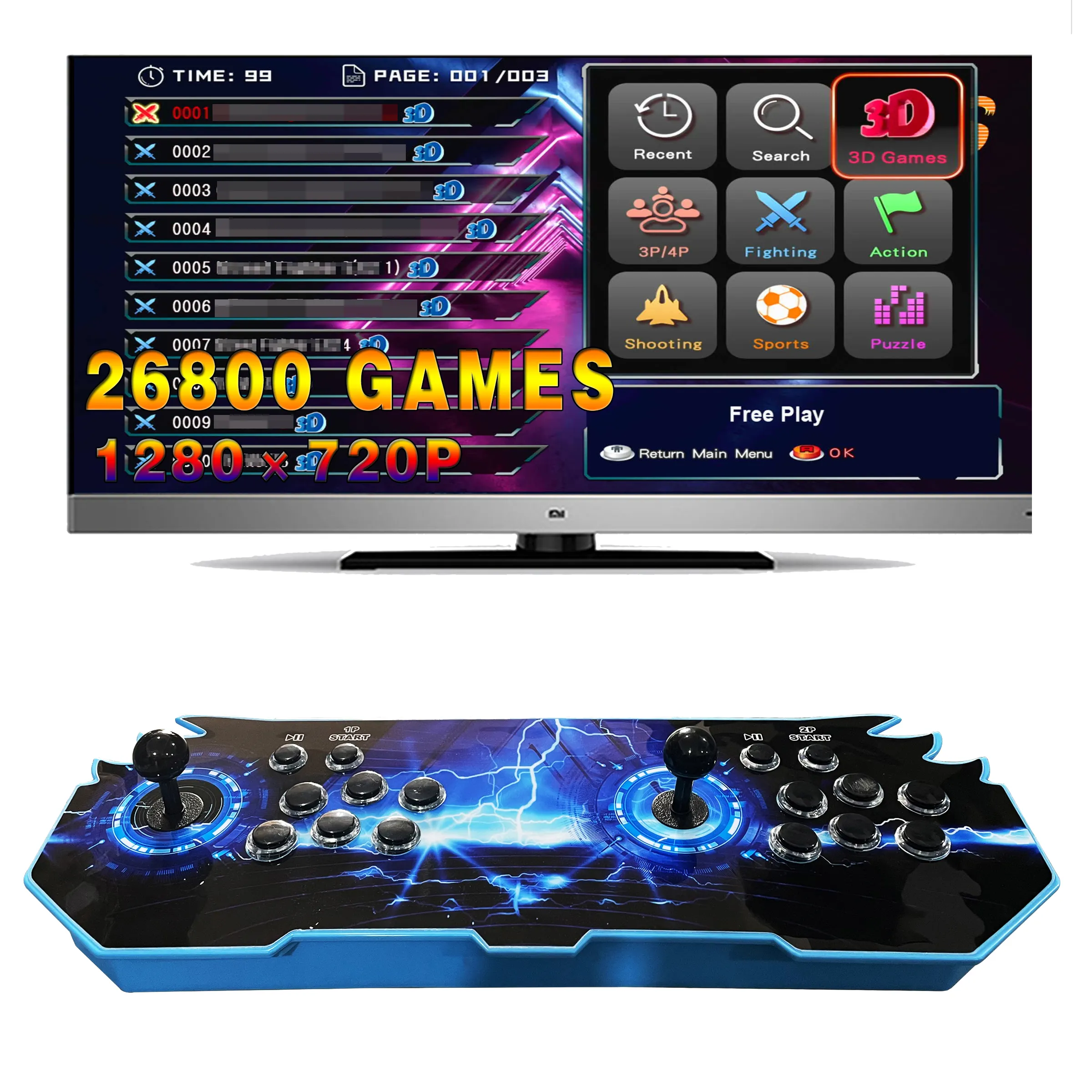 Manufacturer wholesales customized double-rocker electronic game console Pandora Arcade Box 26800 classic Pandora console