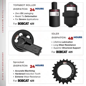 Per Bobcat 425 X425 parti del carrello tenditore cingolo in gomma rullo inferiore pignone rullo portante superiore Mini escavatore