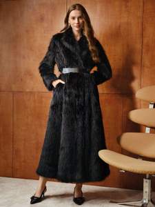 Jaket Bulu Imitasi Lengan Panjang Gaya Vintage dengan Anyaman Bulu Rubah, Mode Musim Gugur Wanita Terbaru - Product Image 3