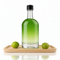 Botella de Licor de Vidrio de 200 ml y 370 ml OEM, Proveedor de Logotipos Personalizados, Botellas Vacías Transparentes para Tequila, Whisky, Licores, Vodka, Brandy, con Tapa de Rosca