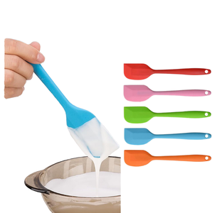 Ensemble de spatules en silicone, 5 pièces, flexibles, antiadhésives, ustensiles de cuisine, lavables au lave-vaisselle, outils de cuisson avec poignées colorées - Product Image 1