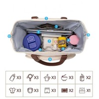 Sac à langer convertible 4-en-1 élégant pour maman : sac à dos, sac à bandoulière, sac de voyage avec 2 petites pochettes organisatrices – Fabrication sur mesure