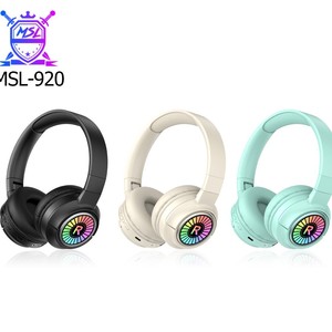 Auriculares inalámbricos Bluetooth MSL-920 con luz RGB, control táctil plegable para música deportiva - Product Image 1