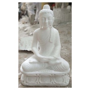 Statue du Bouddha en marbre blanc de Makrana - Product Image 1