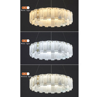 Lámpara de mármol de piedra, tubo de techo de latón Led de lujo, luz colgante personalizada, anillo moderno redondo, candelabro de alabastro blanco