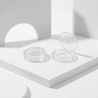 Emballage cosmétique en matériaux recyclés pour marque privée, mini-contenant rond compact en plastique vide pour fard à joues et fard à paupières