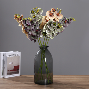Orquídeas Artificiales <span class=keywords><strong>de</strong></span> Látex con Tacto Real, Color Otoñal, Orquídeas Mariposa, <span class=keywords><strong>Flores</strong></span> Artificiales para Decoración <span class=keywords><strong>de</strong></span> Hogar, Fiestas, Bodas y Manualidades - Product Image 1
