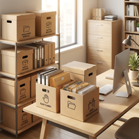 Boîtes d'expédition pliables en carton ondulé Kraft avec logo personnalisé en relief pour l'emballage et la distribution de produits pour les entreprises en ligne