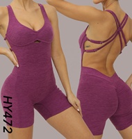 Vente en gros Vêtements de sport pour femmes Vêtements de fitness une pièce Combinaison d'entraînement à séchage rapide Combinaisons courtes pour femmes