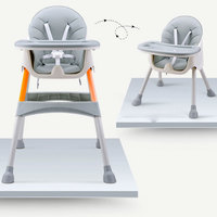 Kaki — chaise haute pliante en plastique, 2 pièces, table de jeu réglable en hauteur, pour restaurant, pour bébé