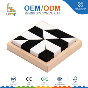 Juguete de Rompecabezas de Bloques de Madera para Niños, Juego de Lógica Espacial Montessori, Juego de Ingenio, Madera de Haya, Juego Educativo de Aprendizaje, Regalo - Product Image 1