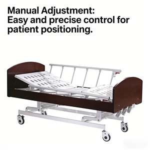 LC-S314 ручная трехфункциональная кровать для кормления, изголовье из массива дерева, многофункциональная для больничного домашнего медицинского оборудования, металлическое изо - Product Image 5