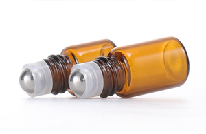 Mỹ Phẩm Tinh Dầu Nước Hoa Cuộn Trên Chai Rõ Ràng Màu Xanh Hổ Phách 1Ml 2Ml 3Ml 5Ml Thủy Tinh Con Lăn Chai Với Thép Bóng Nắp Màu Đen - Product Image 4