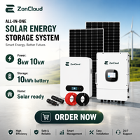 Sistema Solare Ibrido a Griglia con Design Divisibile e Impilabile, Protezione IP65, Accumulo a Batteria CAN per Villa, Casa e Aree Remote