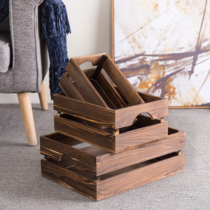 Caja de almacenamiento de madera rectangular hueca para cocina, dormitorio, contenedores decorativos de almacenamiento - Product Image 1