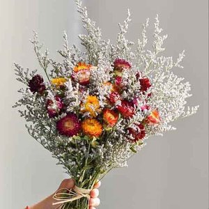 Bouquet de fleurs séchées et préservées sur mesure en coton, pommes de pin et <span class=keywords><strong>Lagurus</strong></span> pour douche nuptiale et centre de table style ferme - Product Image 4
