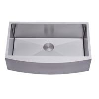 Produits Toktik : Ensemble d'évier de cuisine en acier inoxydable, style ferme, fait main, avec rangement intégré et évier frontal type tablier