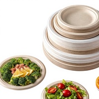 Assiettes et plateaux jetables écologiques, biodégradables et compostables en pulpe de bagasse de canne à sucre de qualité alimentaire pour pizzas, salades, bonbons et fêtes