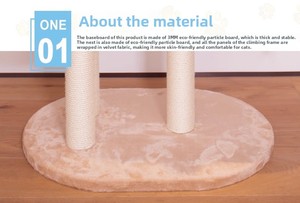 Cat Tree With Sisal <b>Posts</b> 4 <b>Levels</b> Woven Nest Bed And Hidden Cave For Indoor Cats - Product Image 2