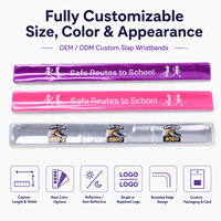 Bracelets réfléchissants personnalisés à clipser, bracelets de sécurité avec logo imprimé pour la course, l'école, les événements, les cadeaux pour enfants