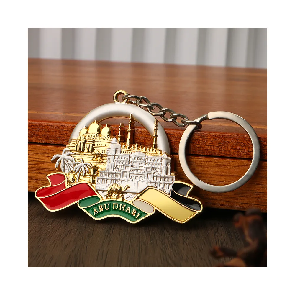 Individuelles kostenloses Design Metallhandwerk Zinklegierung klassischer japanischer Stil Carabiner-Schlüsselanhänger Tour Eiffel Paris japanischer Palästina-Schlüsselanhänger