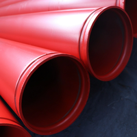 Tuyau en acier pour la lutte contre les incendies, sans soudure, peint en rouge, tube métallique en acier pour la lutte contre les incendies avec extrémités rainurées